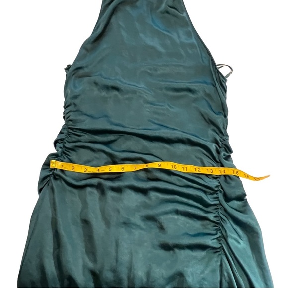 A.L.C. Inez Dress In Emerald Midi Ruched Draped 10 Satin Event - Picture 12 of 16